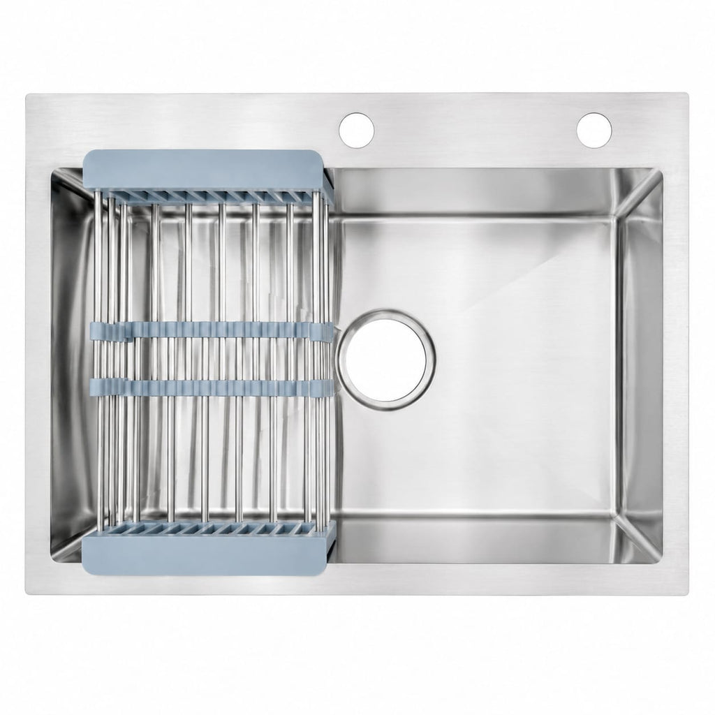 Stainless Steel Kitchen Sink Bowl 60×45 CM | With Basket & Waste Set