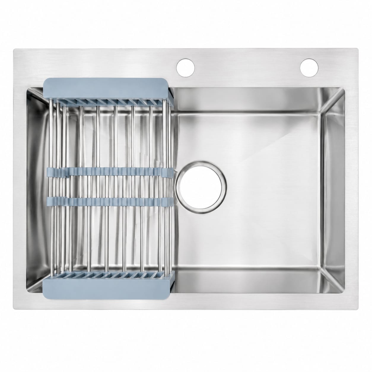 Stainless Steel Kitchen Sink Bowl 60×45 CM | With Basket & Waste Set