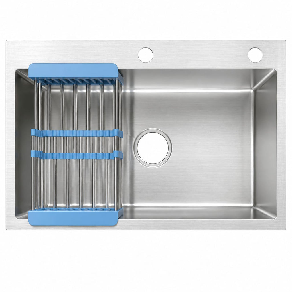 Stainless Steel Kitchen Sink Bowl 68×45 CM | With Basket & Waste Set