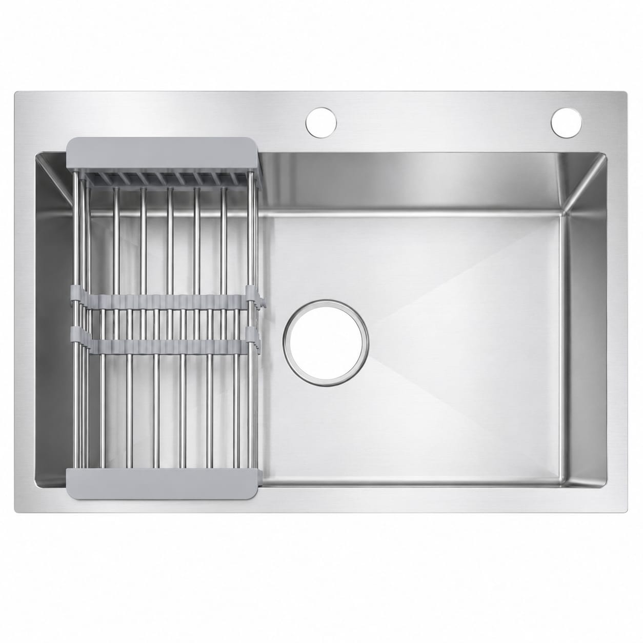 Stainless Steel Kitchen Sink Bowl 75×45 CM | With Basket & Drain Set