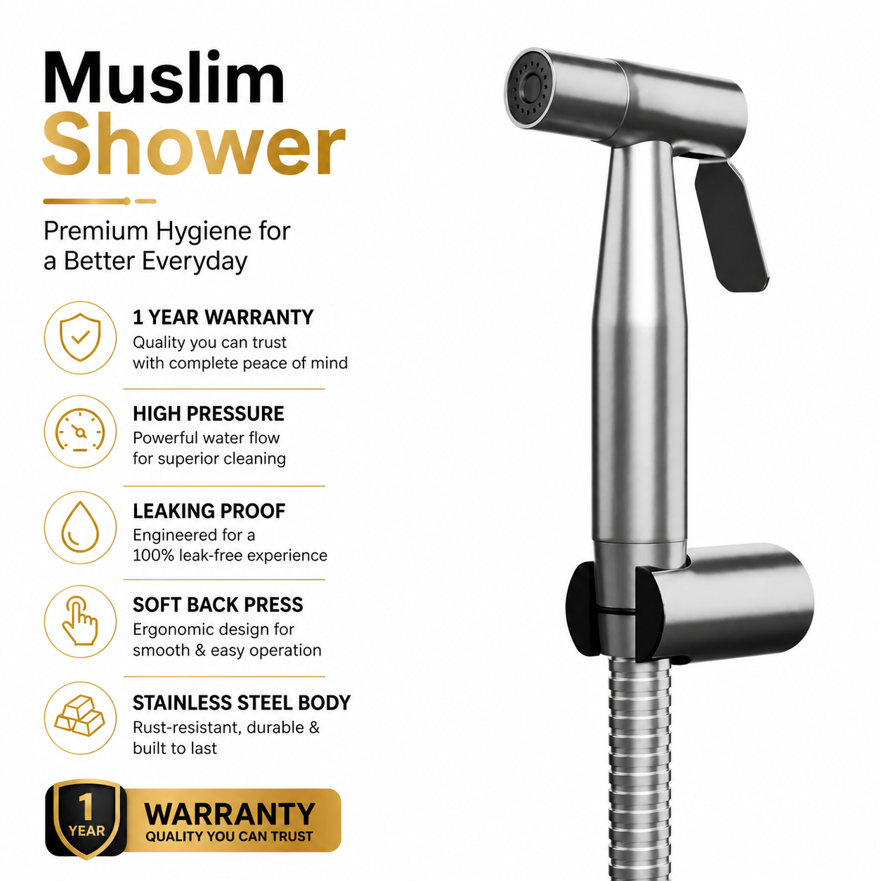Stainless Steel Toilet Shower
